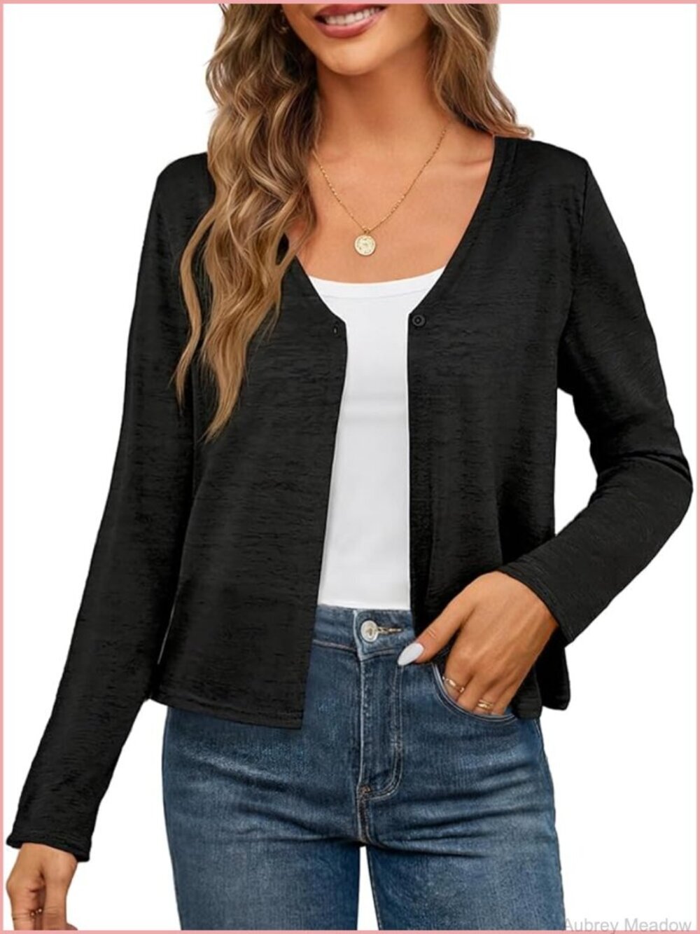 V-Neck Sheer Button Front Knit Cardigan Lightweight Summer Coverup
